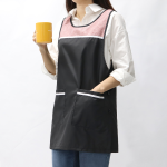 가벼운 주머니 원피스형 배색 앞치마 메쉬 요양보호사 복지센터 식당 단체