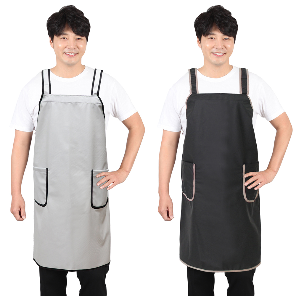 파이핑 단면 방수 앞치마 PU 주방 위생 수산 11컬러