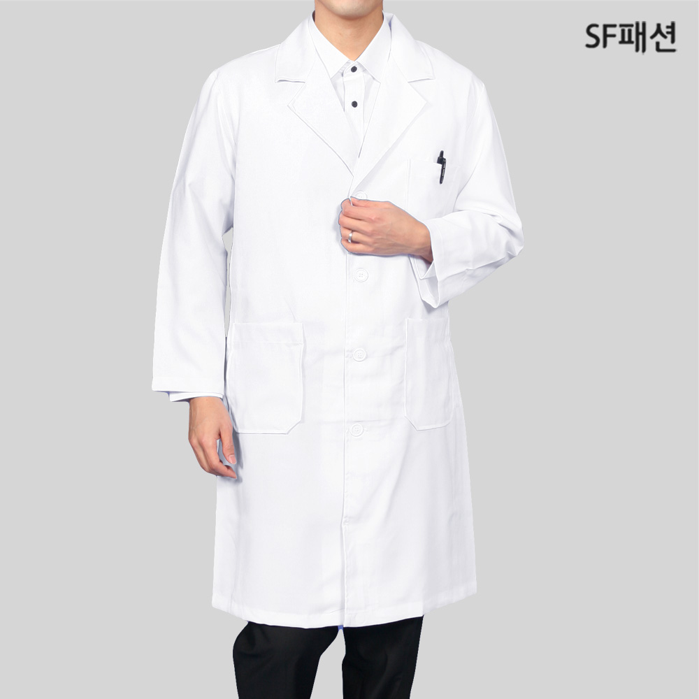 폴리마뜨 남 의사 가운 긴팔 실험복 연구원 병원 실습