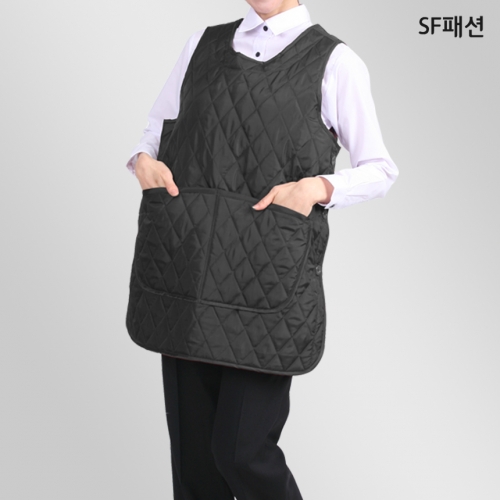 넓은포켓 겨울누빔 앞치마 원피스형 생활방수