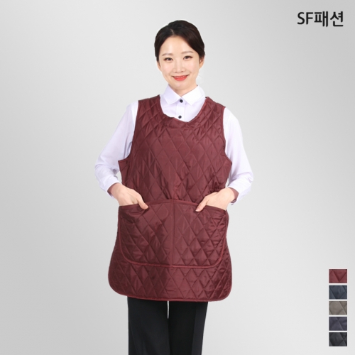 넓은포켓 겨울누빔 앞치마 원피스형 생활방수
