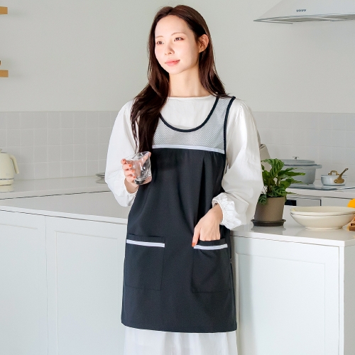 망사 앞치마 원피스 주머니 시원한 주방 요양보호사