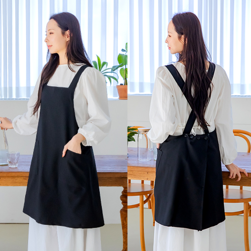 앞치마 엉덩이 가리는 X형 요양보호사 식당 카페