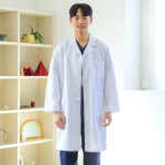 남자 의사가운 약사 실습가운 병원복 실험복 병원 유니폼 롱가운 정전기 방지 제전사 원단
