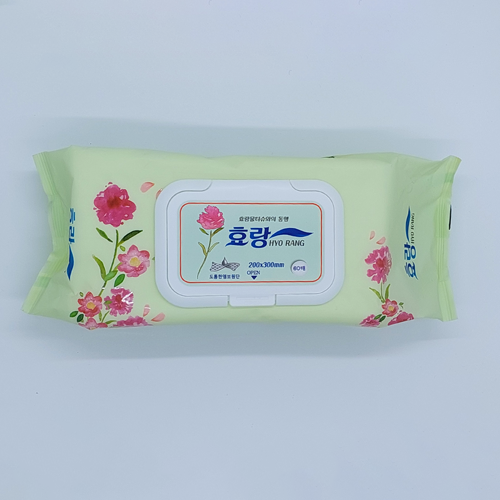 효랑 물티슈 / 캡 부착형 / 200*300mm / 60매 (와이드형)