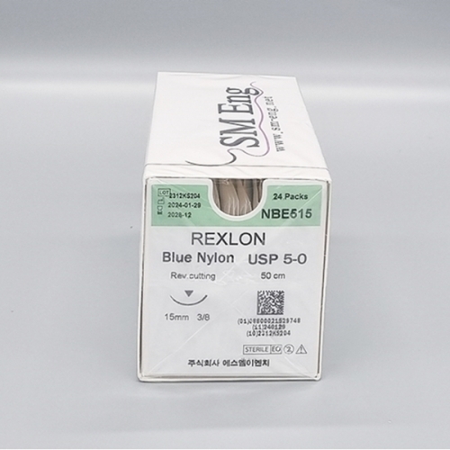 에스엠이엔지) 블루나이론NBE515(NB526대체) /5-0/15mm / 24개입