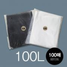 (소분100매-비닐봉투)재활용,쓰레기봉투 평판6호 70L-화이트 100매