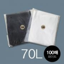 (소분100매-비닐봉투)재활용,쓰레기봉투 평판5호 60L-화이트 100매