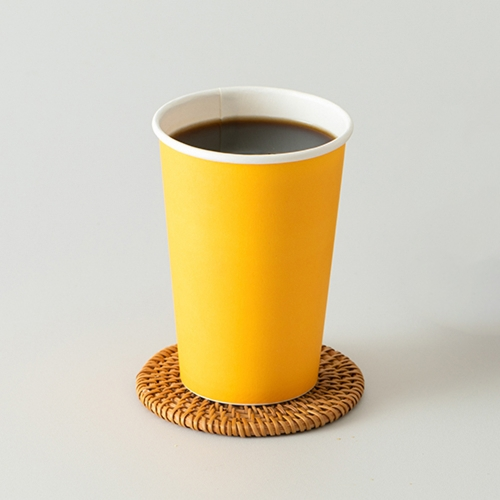 (컬러 종이컵) 380ml (13온스) 컬러컵-옐로우 1000개/1박스