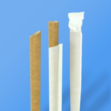 (종이빨대)개별포장-크라프트 사선버블티 11/25cm (3,000개)