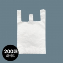(소분200매-비닐봉투)마트용손잡이 2호-대 화이트
