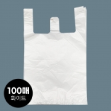 (소분100매-비닐봉투)마트용손잡이 4호-왕대 화이트