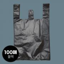 (소분100매-비닐봉투)마트용손잡이 4호-왕대 블랙