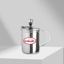 (홈아트) CM001-C (유리뚜껑)스텐 우유거품기-350ml