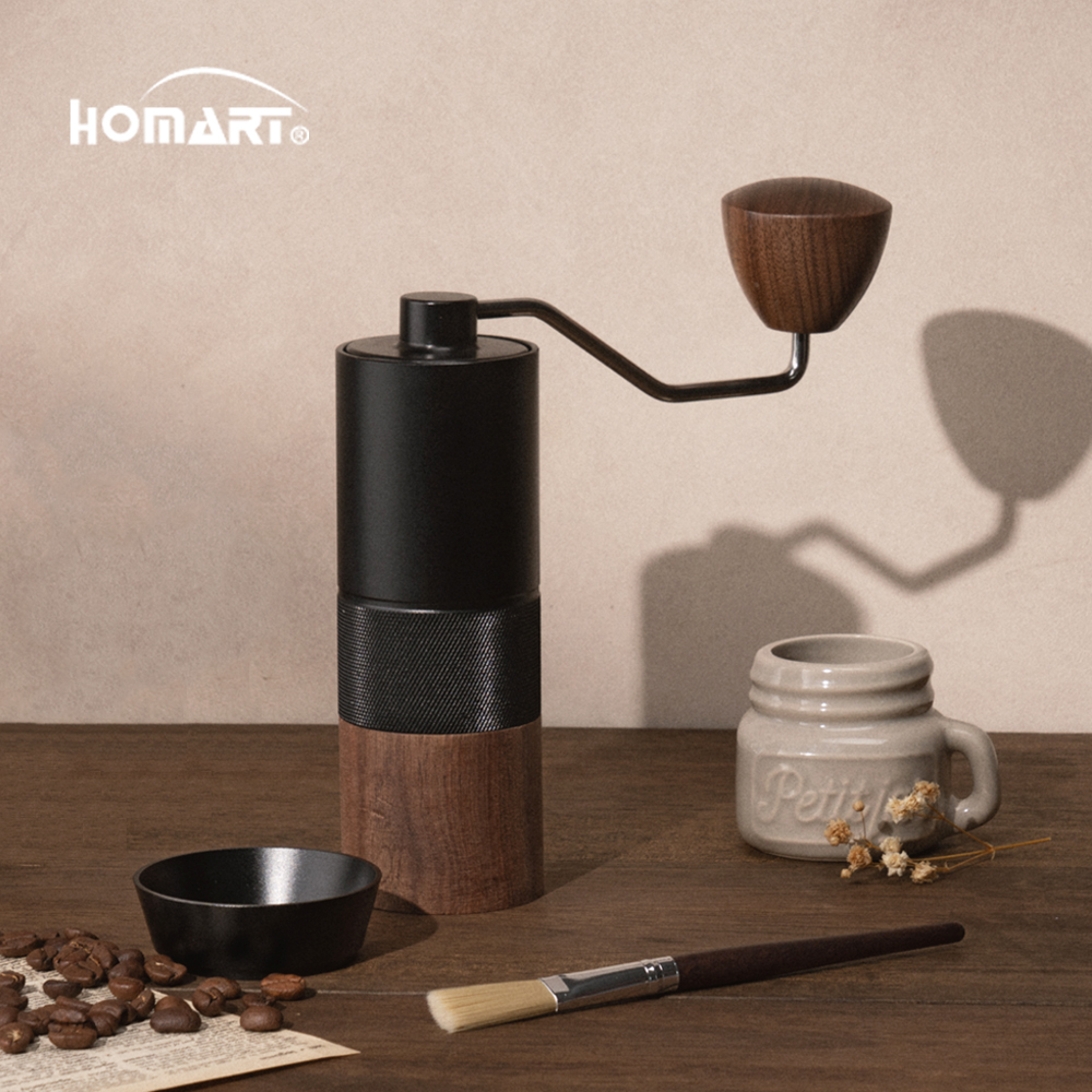 (홈아트)HOM-2021-BW 휴대용핸드밀(스테인레스날)-우드블랙(BW)