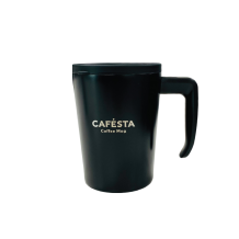 (홈아트) 이중진공 (커피머그)컵330ml-블랙