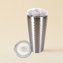 (홈아트) 이중진공 텀블러(벌집)스텐컵 510ml-실버 (뚜껑포함)