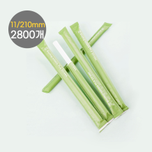 (스트로우) 개별포장 생분해 PLA 버블티빨대-11/21cm 2800개