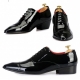 For men, 5019 black glossy cowhide, straight toe, handmade oxford