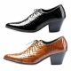 For men, 4708 snake leather pattern cowhide, pumps 7cm high-heel, handmade western oxford shoes, 2 colors