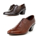 For men, 4708 crocodile leather pattern advan cowhide, pumps 7cm high-heel, handmade western oxford shoes, 2 colors