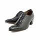 For men, 4708 black crocodile leather pattern cowhide, pumps 7cm high-heel, handmade western oxford shoes