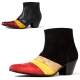 For men, 5044-2 cowhide combination, inward zipper, pumps 7cm high-heel, handmade western ankle boots, 2 types