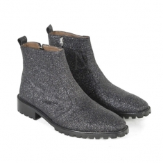 For men, N1088(1-880) cowhide leather, glittering, inward zipper, plain toe, handmade ankle boots