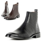 For men, Z305 caiman square pattern cowhide, inward zipper, plain toe, handmade ankle boots, 2 colors