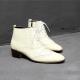 For men, 5045 white anaconda leather pattern cowhide, two shirring, wing tip, lace-up, chukka boots