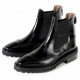 For men, M305 cowhide black box calf leather, back zipper, regal wing tip, thick commando outsole, handmade ankle chelsea boots