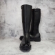 For men, A5066 cowhide leather, outward zipper, plain toe, thick commando outsole, handmade long boots