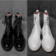 For men, M040, M012 cowhide calf leather, inward zipper, lace-up, regal wing tip, handmade combat ankle boots, 2 colors