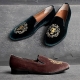 For men, N233 high-end velvet, lion embroidery, handmade loafers, 3 colors