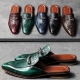 For men, N6210 crocodile leather pattern cowhide, chain ornament, handmade bloafers, 5 colors