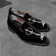 For men, N933 black high-end velvet, poseidon trident embroidery, handmade loafers