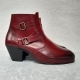 For men, 5047 cowhide box calf leather, inward zipper, platform 7cm high-heels, handmade western ankle boots