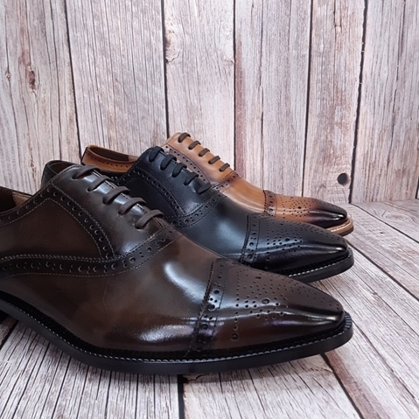 For men, N6200 cowhide leather, v-tip, handmade oxford shoes, 3 colors