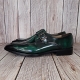 For men, N6205 green cowhide advan leather, u-tip, single-monk strap, handmade dress shoes