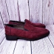 For men, N6033 blood-colored sheep skin suede, u-tip, handmade loafers