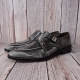 For men, N9005(6205) grey cowhide advan leather, u-tip, double-monk strap, handmade dress shoes