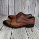 For men, N1003 orange brown cowhide, straight toe, lace-up oxford shoes