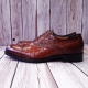 For men, Nble5032 red brown snake skin pattern cowhide, lace-up, straight toe, handmade oxford shoes