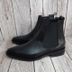 For men, Nble0215 black cowhide, no zipper(option), plain toe, handmade basic ankle chelsea boots