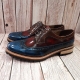 For men, N5000 cowhide advan 3 color combination, lace-up, regal wing tip, handmade oxford dress shoes