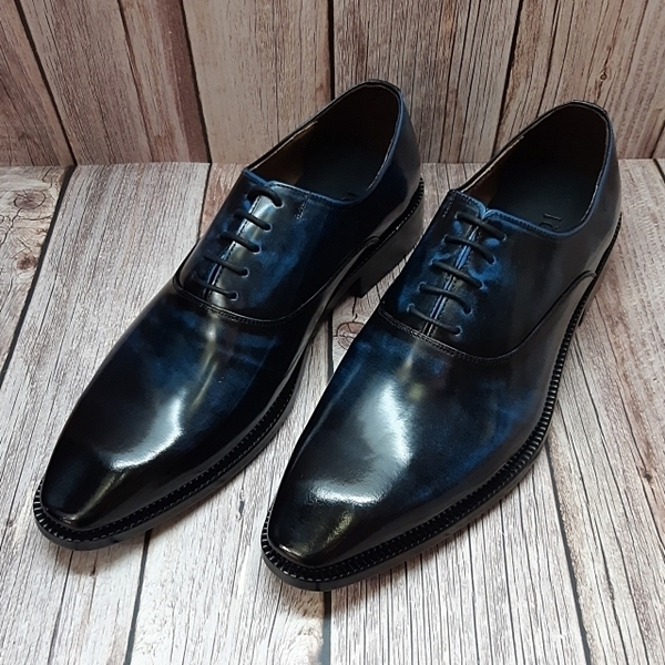 For men, N1020 blue cowhide advan leather, lace-up, plain toe, handmade oxford shoes