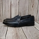 For men, N9234 deep dark blue cowhide, u-tip, ark pattern single-monk strap, handmade dress shoes