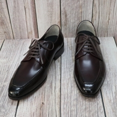 For men, N4100 burgundy cowhide, lace-up, u-tip, handmade dress shoes