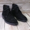 For men, N1045 black cowhide leather suede, plain toe, basic compressed sponge filling regular sole, handmade desert boots