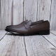 For men, N933 brushed up type burnished cowhide, plain toe, handmade penny slip on loafer shoes